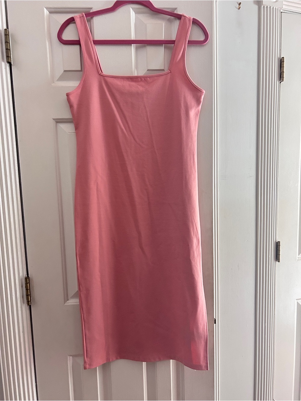 Forever 21 Pink Square-Neck Midi Bodycon Dress